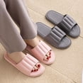 thumbnail image 6 of KaLI_store Anti-Slip Clouds Slippers for Women and Men, Double Strap Slides Sandals Thick Sole Open Toe Slippers for Shower Bathroom Indoor Outdoor Grey,10, 6 of 6