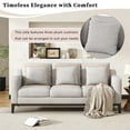 thumbnail image 4 of 80.5" Linen Fabric Sofa Couch for Living Room,3-Seat Contemporary Upholstered Track Arm Sofa Couch with Wood Legs and Throw Pillow,Apartment,Office,Grey, 4 of 8