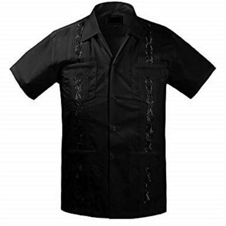 Guayabera Boys & Kids Cuban Beach Wedding Casual Short Sleeve Button Up Shirt, Red, 12