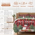 thumbnail image 6 of Snowman Merry Christmas 4 Piece Duvet Cover Set California King Size Plaid Winter Socks Xmas Tree Balls Soft Bedding Set Comforter Cover, 1 Duvet Cover 1 Flat Sheets and 2 Pillowcases, 6 of 9