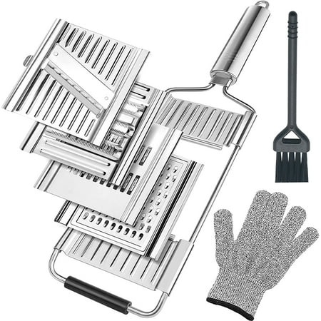 

Multifunctional Grater Cheese Grater Multi-Purpose Vegetable Slicer Mandolin Cutter Shredder Handheld Cheese Grater Stainless Steel Kitchen Vegetable Chopper Cut Set for Lemon Veggies Fruits