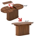 thumbnail image 4 of 55.11"-70.86" Extendable Oval Dining Table With Striped Legs, For Dining Room, Kitchen, Living Room,Walnut, 4 of 6