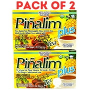 Pinalim Plus Tea Enhanced with Aguaje Peruano and Artichoke Heart la formula Alcachofa Mas Fuerte Healthy Antioxidant Formula, Caffeine Free All Natural Cleanse Digestive Tea - Pack of 2