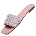 thumbnail image 5 of Xucatan Women's Plus Size Sandals, Flat Slide with Metal Chain Detail, Two-Tone Casual Footwear for Spring and Summer Gift, 5 of 9
