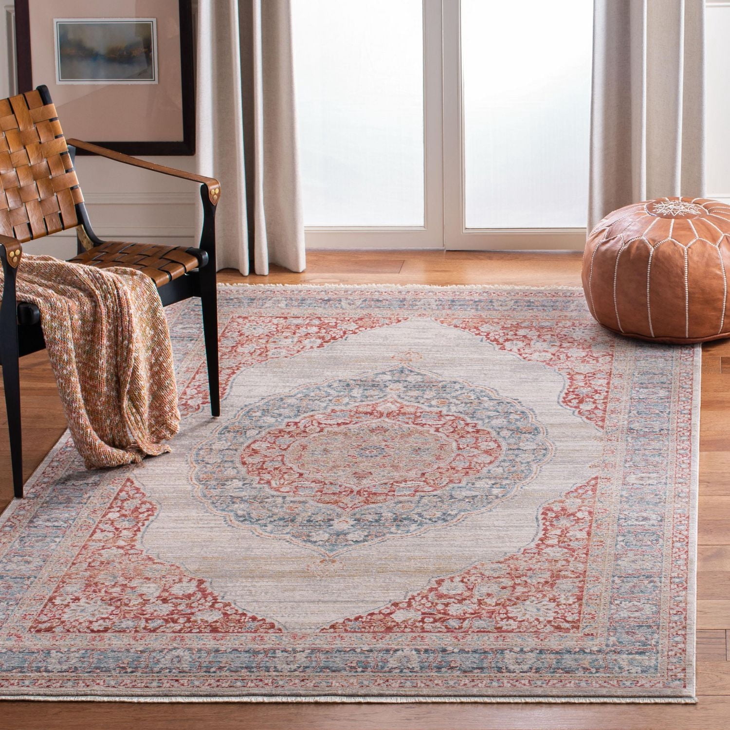 SAFAVIEH Kenitra Flowers Floral Bordered Polyester Area Rug