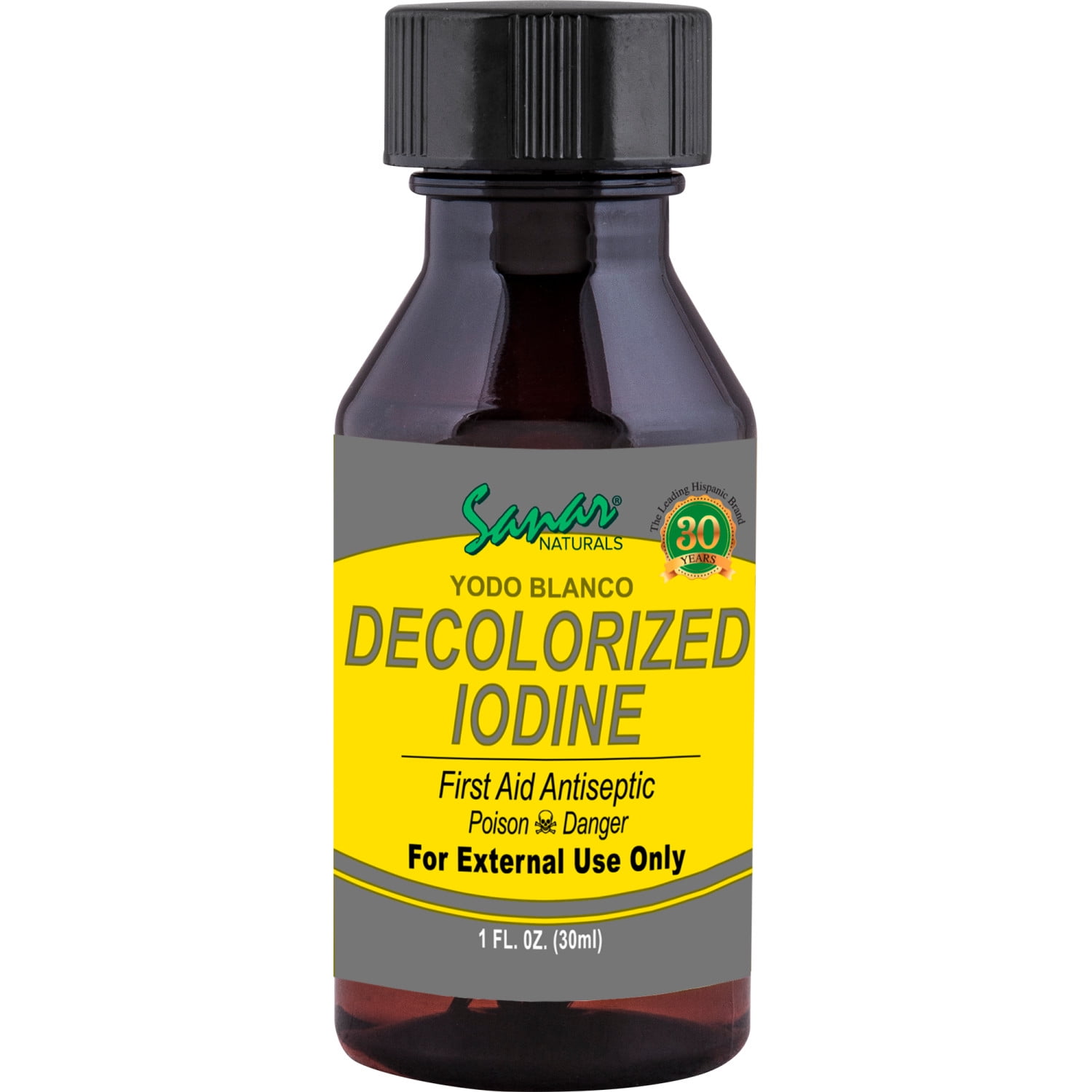 Sanar Naturals Yodo Blanco White Iodine, First Aid Antiseptic, 1 fl oz