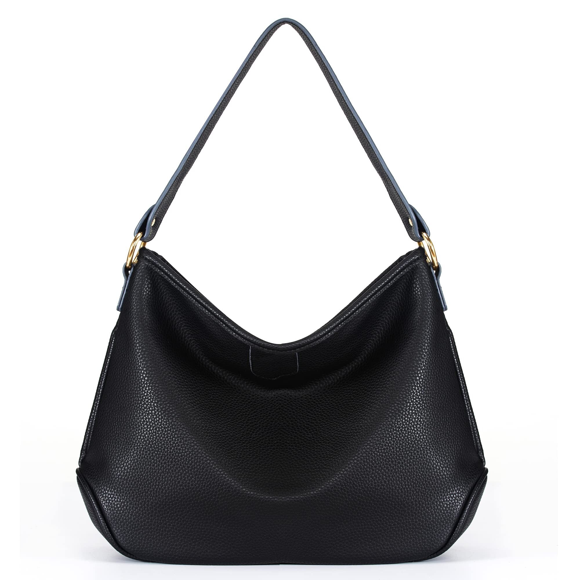 Montana West Soft Hobo Bags for Women Purses and Handbags Shoulder Satchel Bag, Solid Black