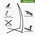 thumbnail image 5 of Arlopu Hammock Chair Stand, Heavy Duty Steel X Base Stand for Hanging Chair, Tree Tent, Air Porch, Lounger Swing, Indoor Outdoor Use, 330 lbs, 5 of 9
