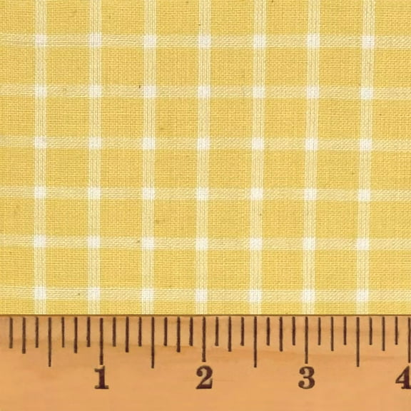 JCS Flora Yellow 6 Plaid Homespun Cotton Fabric Sold by the Yard
