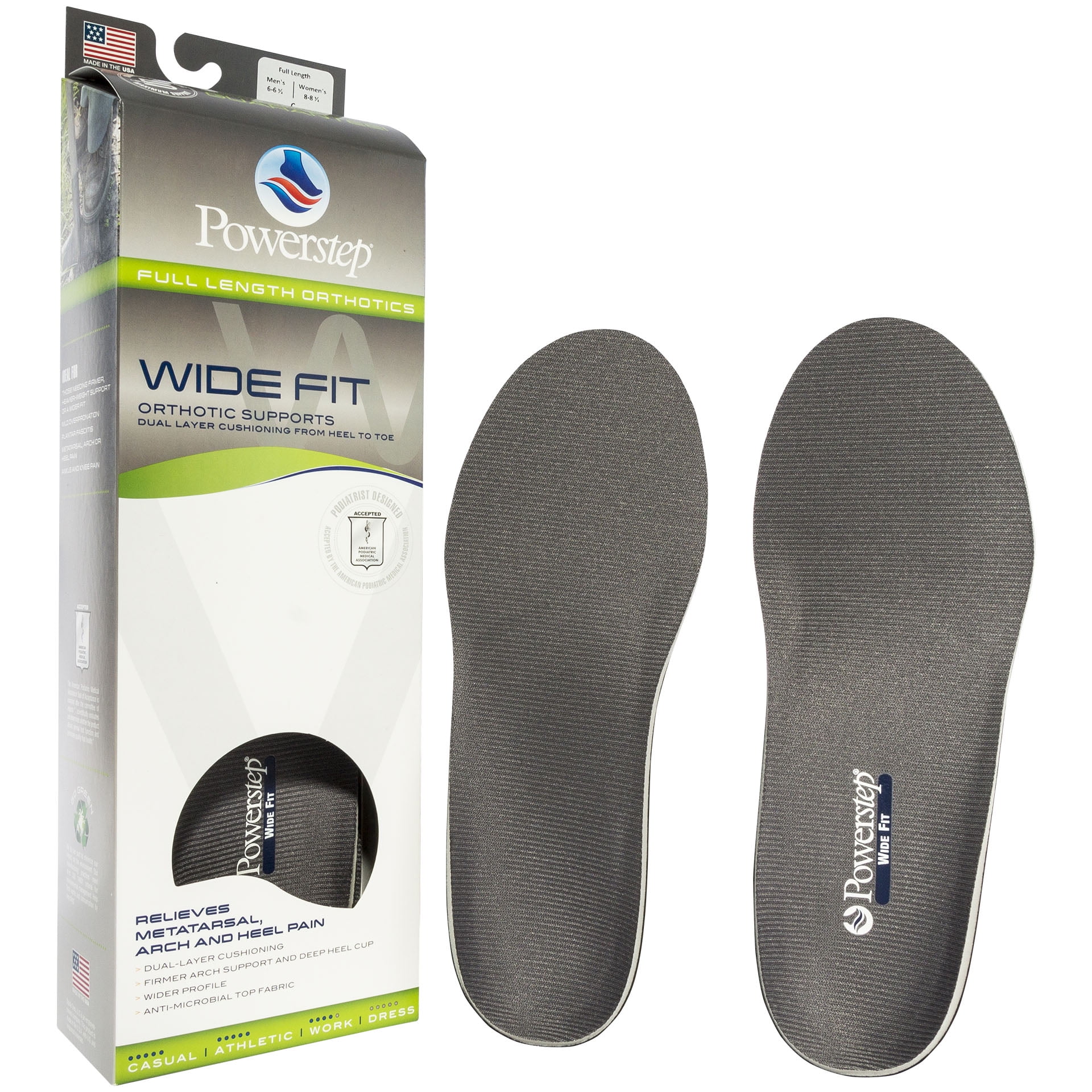 PowerStep Wide Fit Orthotic Arch 
