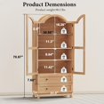 thumbnail image 3 of POAO 71"Tall Arched Pantry Cabinet,Vintage Wood Kitchen Cabinet with 2 Large Drawers,4-Tier Storage Cabinet with Adjustable Shelf&Magnetic Clasp Doors, 3 of 9