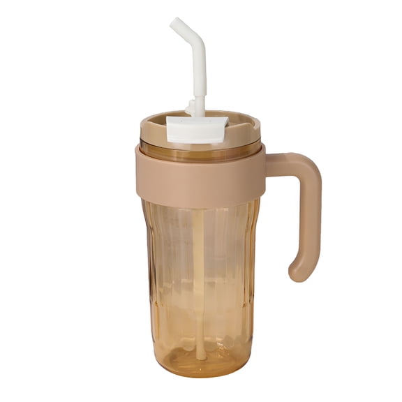 ACDANC Plastic Tumbler with Lid,Straw and Handle,Leak-Proof BPA-Free Cup,Reusable Tumbler for Iced Coffee,Milkshakes,Sports Drinks,Beer