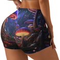 thumbnail image 2 of Fotbe Jungle Path Glowing Mushrooms Seamless Shorts, Womens Workout Shorts High Waist Stretch Booty Short for Gym/Yoga/Running/Biking-XX-Large, 2 of 9