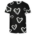 thumbnail image 4 of TKLPEHG Valentines Day T Shirts For Women Short Sleeve Crewneck T Shirt Heart Graphic Tee Casual Holiday Fashion Clothes (Black,S), 4 of 5
