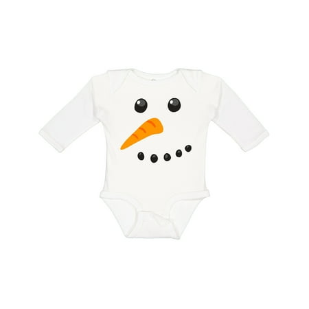 

Inktastic Snowman Face Gift Baby Boy or Baby Girl Long Sleeve Bodysuit
