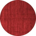 thumbnail image 1 of Ahgly Company Machine Washable Indoor Round Abstract Red Modern Area Rugs, 3' Round, 1 of 4