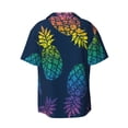 thumbnail image 2 of Wukai Abstract Bright Pineapple Fruit Retro Men's Casual Short-Sleeve Button Down Shirt - Lightweight Summer Dress Shirt for Daily Wear-, 2 of 7