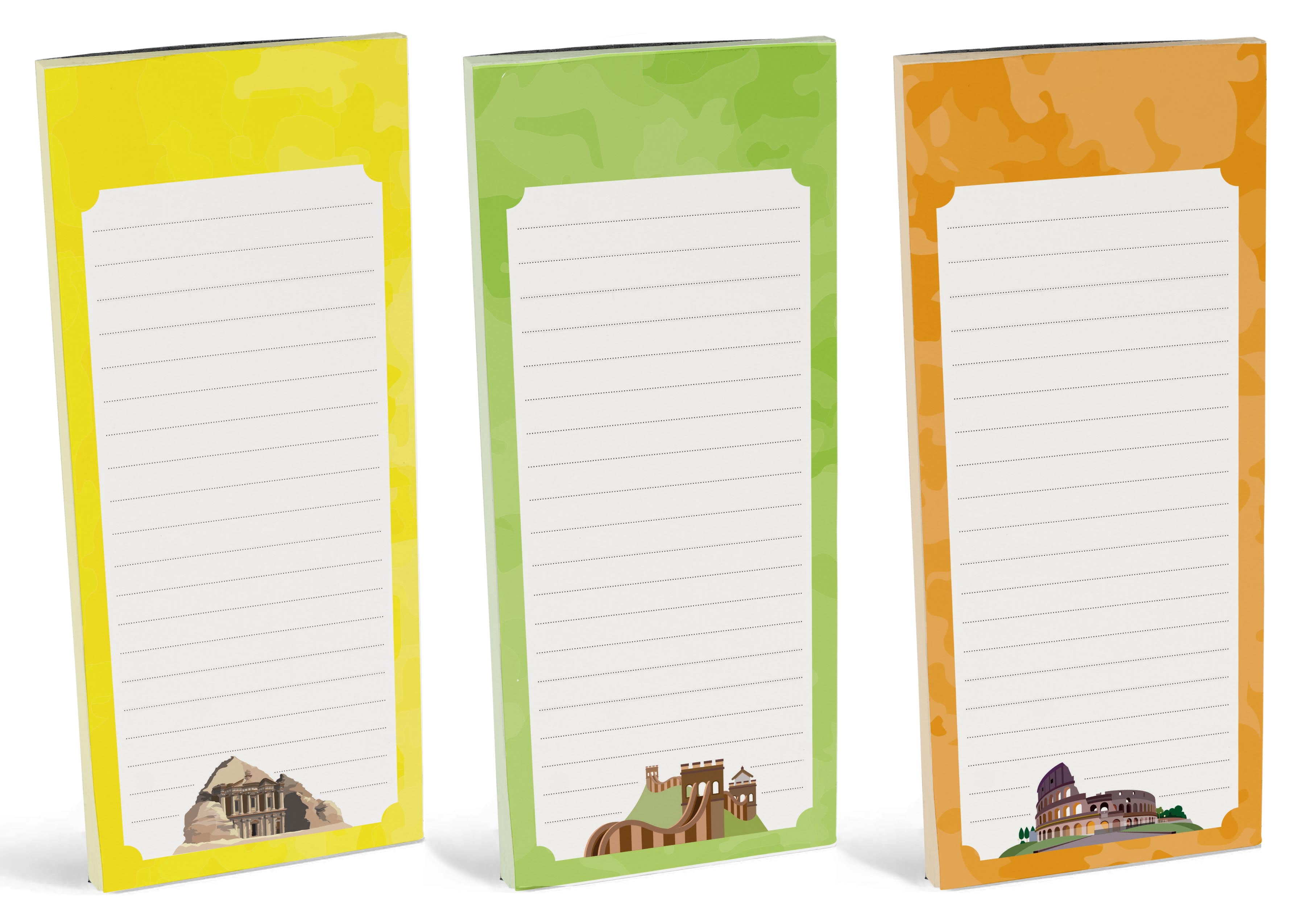 Inkdotpot Pack of 3 Magnetic Fridge To-Do List Notepads- Magnetic Memo Pads For Refrigerator-(50 Sheets Each)-FA