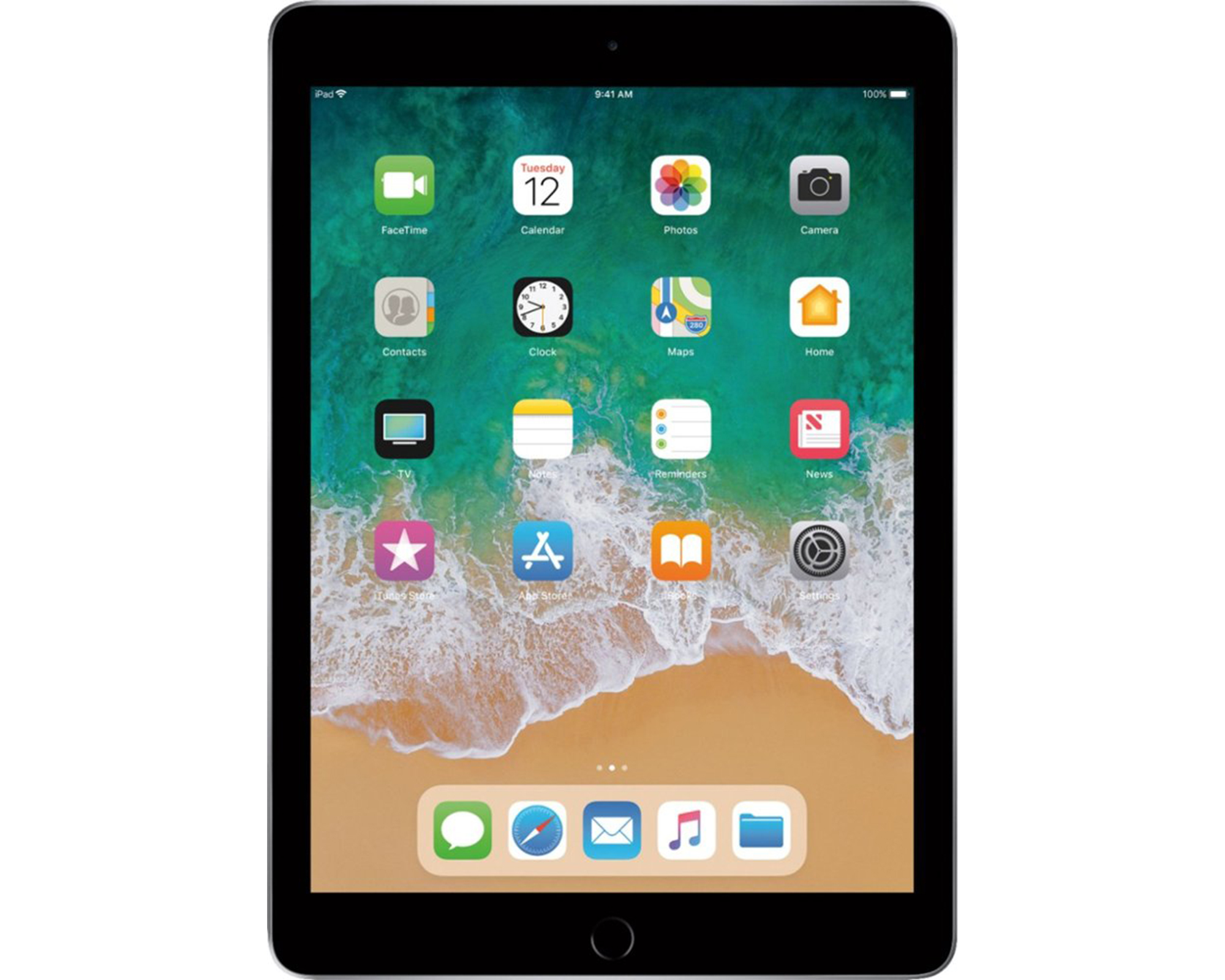 Restored Apple iPad 6 Space Gray Wi-Fi Only 9.7-inch 128GB Bundle: USA Essentials Bluetooth/Wireless Airbuds, Rapid Charger, Case By Certified 2 Day Express (Refurbished) - image 4 of 8