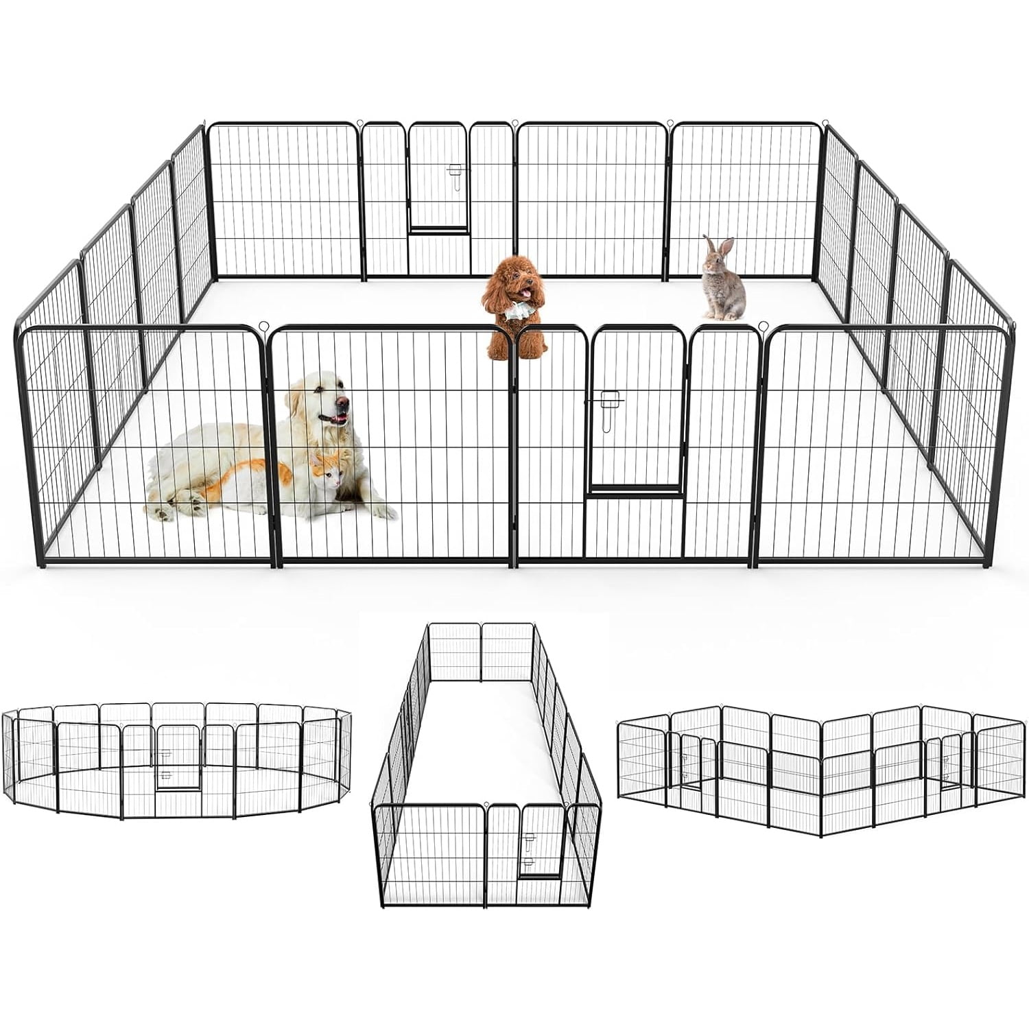 Heavy-Duty Iron Dog Playpen – 8 Panels 40” Durable, Rust-Resistant Pet Fence for Indoor & Outdoor Use, Secure & Spacious Pet Play Area for Dogs, Puppies & Small Animals