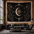 thumbnail image 6 of Celestial Crescent Moon Within Planetary Rings and Flowers, Mystical Vintage for Space Lovers, Astronomy Decor, New Home Gift, Tapestry Wall Hanging for Bedroom and Study Room, 6 of 7