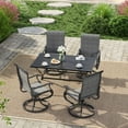thumbnail image 2 of Techmilly Outdoor Dining Chairs , Patio Swivel Chairs Set of 2, Support 400lbs , Dark Grey, 2 of 12