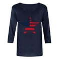 thumbnail image 5 of lcziwo 3/4 Sleeve Tops for Women Cotton Patriotic Basic Tee Top Plus Size 250th Stars Stripes Summer Lightweight Tshirt Navy M, 5 of 6