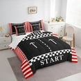 thumbnail image 3 of Manfei Racing Track Bedding Comforter Set 7-Piece,Sports Car King Bedding Sets,Red Black White Bed Sheets For Boys Kids,Super Cozy Room Decor, 3 of 8