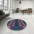 thumbnail image 4 of Ahgly Company Machine Washable Indoor Rectangle Transitional Night Blue Area Rugs, 2' x 5', 4 of 7