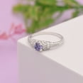 thumbnail image 4 of Mooneye 5mm Round Tanzanite 925 Sterling Silver Blossom Design Women Valentines Day Gift Ring, 4 of 8