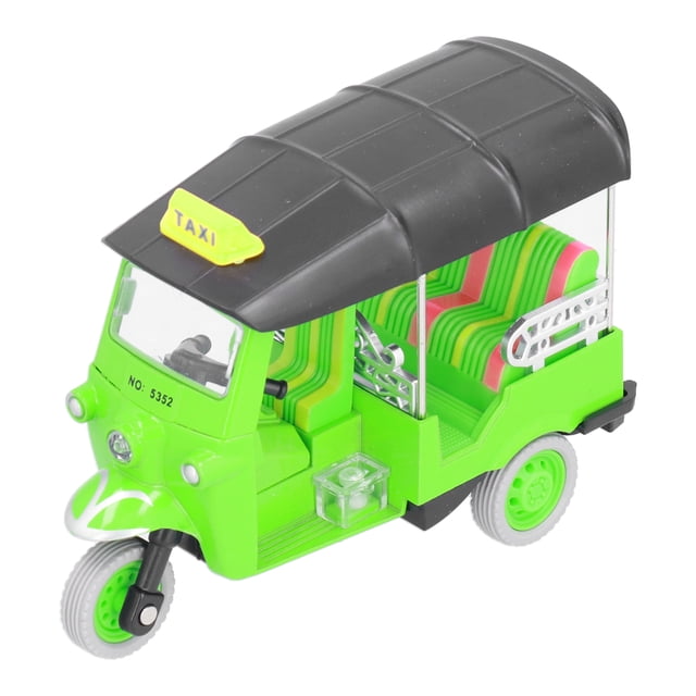 Triciclo Tailandés de Aleacio de Simulación Tuk Tuk, Juguete de Modelo de Coche para Niños, Vehículo de Juguete