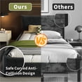 thumbnail image 4 of King Size Bed Frame with Adjustable Headboard, Chenille Upholstered Cloud Platform Bed Frame, Wide Solid Wood Slats & Metal, No Box Spring Needed, Dark Grey, 4 of 9