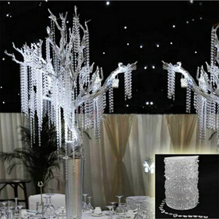 Five Strand Draping Faux Pearl & Crystal Christmas Garland Tree