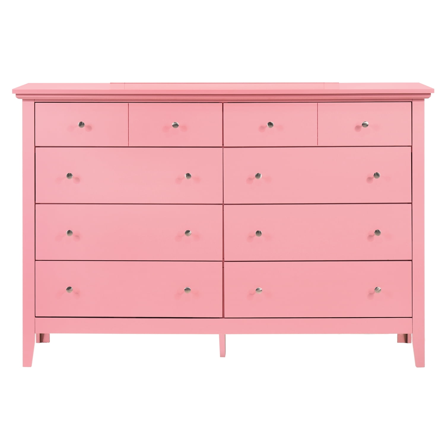 Glory Furniture Hammond 8 Drawer Dresser in Pink