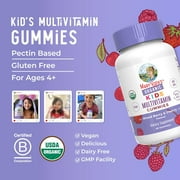 MaryRuth's Kids Multivitamin Gummies Ages 4+, Immune Overall Health, USDA Organic Vegan Gluten-Free, Mixed Berry and Cherry Flavor, 60 Count