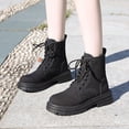 thumbnail image 2 of Oyedens Platform Combat Boots for Women Fashion Casual Low Heels Lace up Riding Ankle Booties, 2 of 6