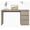 Gray Oak, variant on White Desk with Drawers, 53'' W Home Office Computer Desk Gaming Table, Modern Vanity Desk with Storage, Wood Writing Workstation for Bedroom, Living Room, White