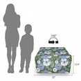 thumbnail image 3 of Floral Rectangle Pouf, Ceil Blue and White Colored Meadow Flowers Leaves in Spring Garden, Foot Stool for Living Room Office Ottoman with Cover, 25", Fern Green and Multicolor, by Ambesonne, 3 of 4