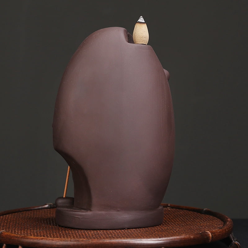 Purple Clay Guanyin Bodhisattva Backflow Smoke Incense Burner Creative Mountain Flowing Water Waterfall Aromatherapy Holder