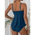 thumbnail image 3 of DOKOTOO Womens Tankini Bathing Suits Shell Metal Tummy Control Two Piece Swimsuit Tankini Top with High Waisted Bottom Sail Blue M US8-10, 3 of 11