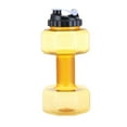 thumbnail image 1 of 1 botella de agua con forma de mancuerna, hervidor de agua deportivo portátil, taza de levantamiento de pesas con mancuernas, botella de agua para ejercicios (amarillo), 1 of 6