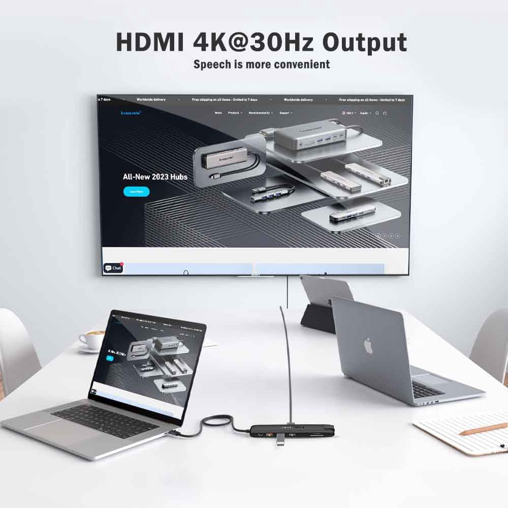 Lemorele USB C Docking Station Triple Monitor,13 in 1 USB C Hub, Multi-functional Adapter with 2 HDMI, VGA,Gigabit Ethernet,USB/USB C 3.2 Data,100W PD for Laptop MacBook/Dell/HP