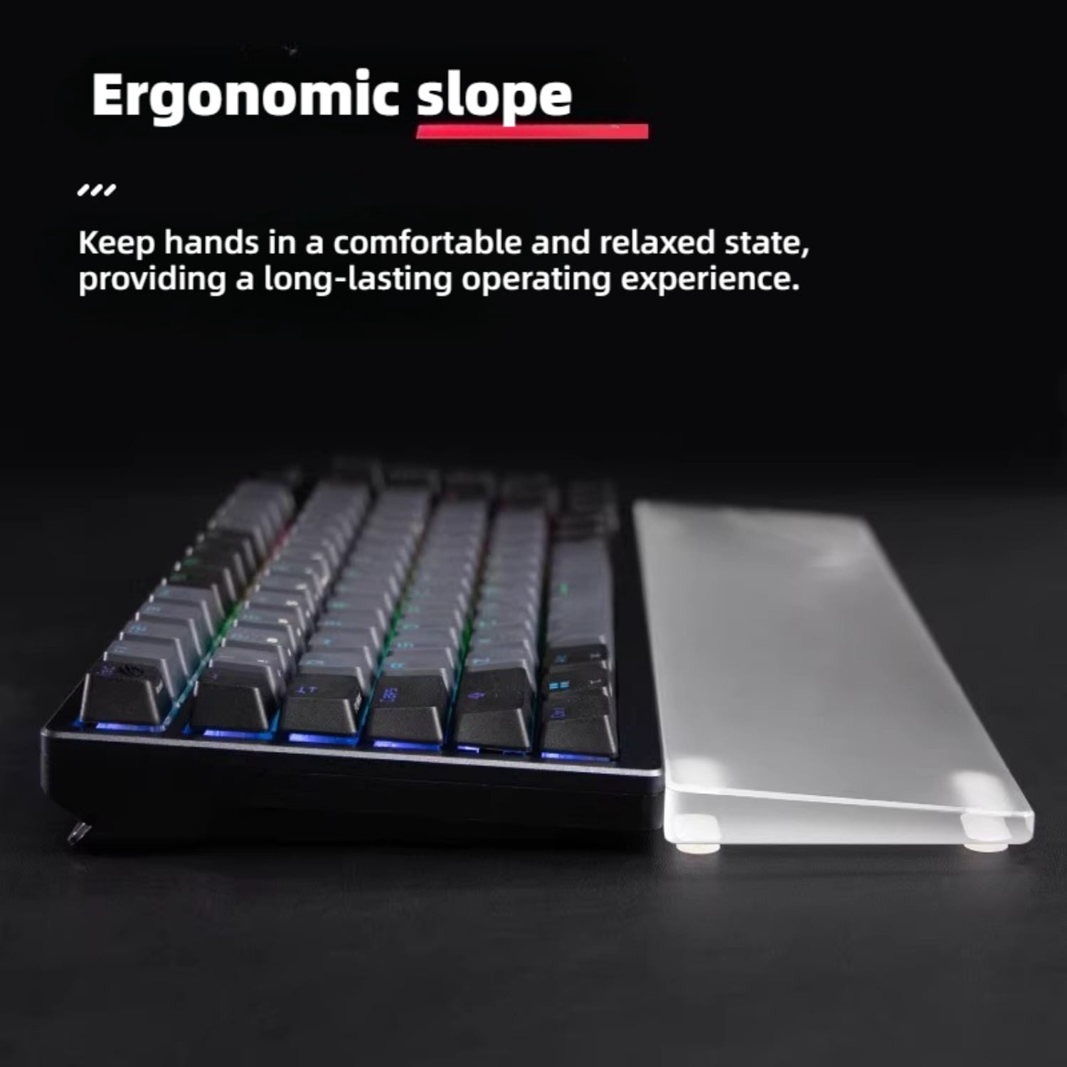 Acrylic Wrist Rest for ROG Azoth Extreme & ROG Azoth, Ergonomic Palm Support Pad for ROG Mechanical Gaming Keyboards, Clear Hand Rest