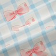 thumbnail image 5 of Manfei Modern Geometric Grid Blackout Curtains,Pink Kawaii Bowknot Window Curtains Pack of 2 (38x45 Each), 5 of 6