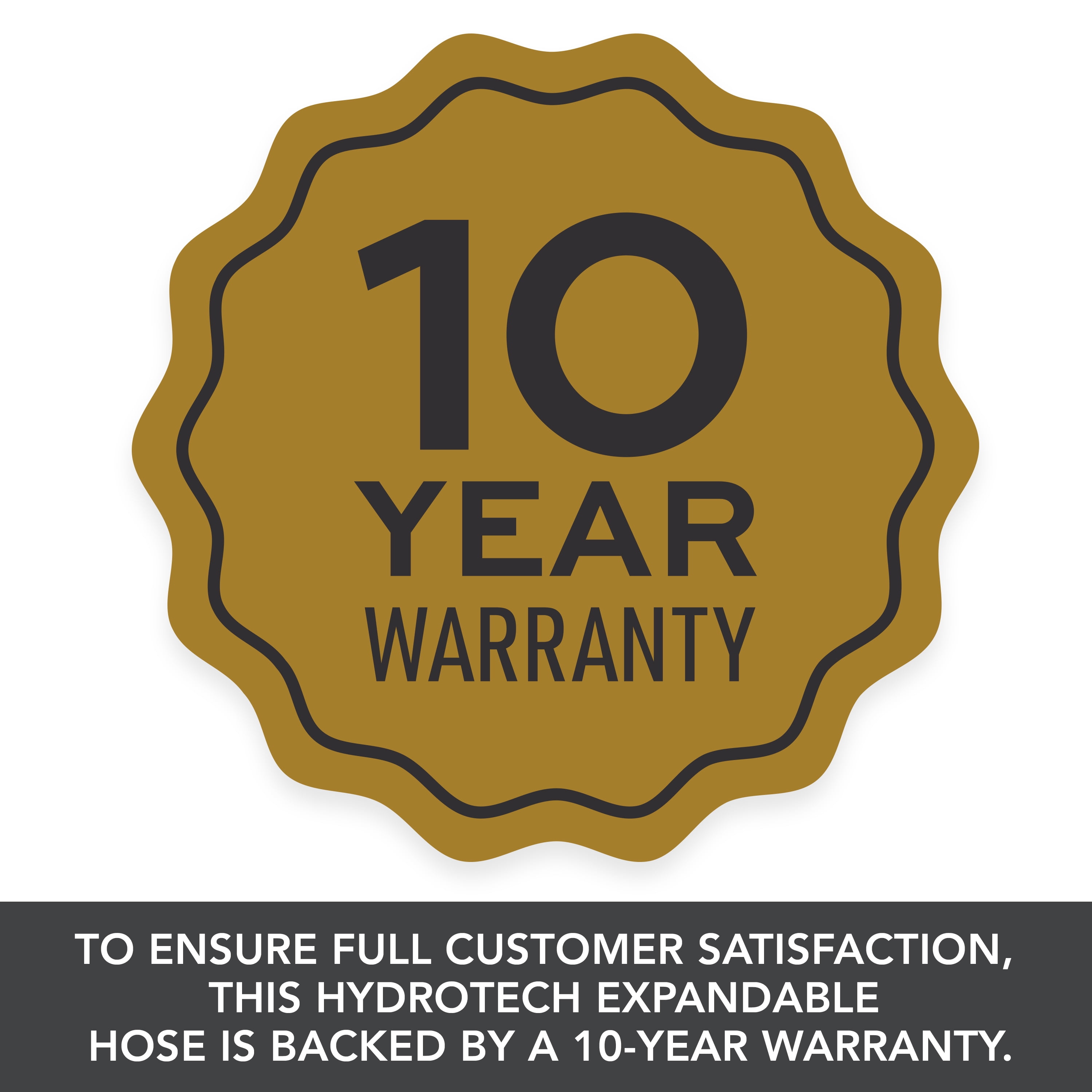 Hydrotech 60 ft Garden Hose – Patented Force Control, Burst-Proof, Lightweight, Flexible, No-Kink Design, 5/8", 4 Tire Hose Guides, Ideal for Car Wash & Automotive Care