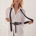 thumbnail image 7 of Women's Leather Belt Dress Belt for Jeans Jumpsuit Coat Fashion Tie a Knot Genuine Leather Waist Belt, 7 of 7