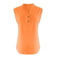 thumbnail image 4 of Fanxing Orange Linen Tank Tops for Women Xl Gauze Pleated Front V Neck Sleeveless Summer Camis Shirts with Side Slit （Women's S-2XL), 4 of 6
