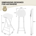 thumbnail image 2 of OROFULL 24 Inch Tall Folding Stool 2 Pack, Heavy Duty HDPE Portable Bar Stool with Carry Handle & Steel Frame for Indoor Outdoor Use, White, 2 of 8