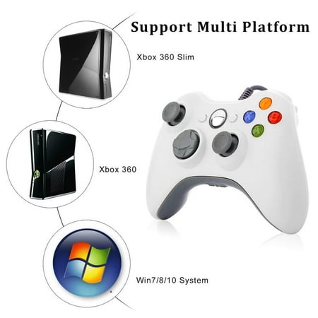 LESHP Game Controller Gamepad USB Wired Shoulders Buttons Improved Ergonomic Design Joypad Gamepad Controller For Microsoft Xbox & Slim 360 PC Windows 7