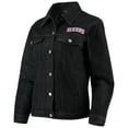 thumbnail image 2 of Women's The Wild Collective Black Philadelphia 76ers Patch Denim Button-Up Jacket, 2 of 4